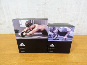 ◇adidas アディダス プッシュアップバー / アブホイール 2点セット 腹筋ローラー 筋トレ トレーニング 腕立て伏せ＠80(3)