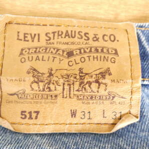 S)☆USA製 Levi's 517 Ｗ31 L31 MADE IN USA リーバイス ブーツカット フレアジーンズ デニム ＠60の画像3