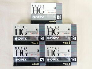 未開封！ SONY Metal HG 120 Video8 メタル ハイグレード ビデオ８ テープ 5巻 ＠送料520円(3)