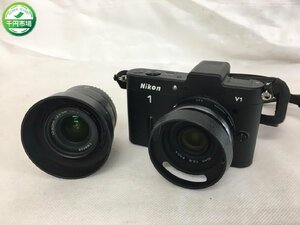 【D-1649】Nikon ニコン 1 V1　1NIKKOR 10-30mm 1:3.5-5.6　10mm 1:2.8　ミラーレス一眼　レンズ2点　現状品【千円市場】