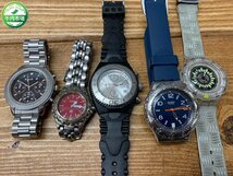 【N-5879】FOSSIL blue agnis b. アニエスベー Techno Marine テクノマリーン CS05 SWATCH SCUBA 200 他 セット まとめ 現状品【千円市場】_画像1