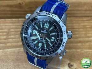 【O-6267】POLJOT ポレオット ALARM NAVIGATOR 18JEWELS メンズ 手巻き 腕時計 38/999 ジャンク【千円市場】