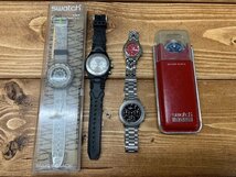 【N-5879】FOSSIL blue agnis b. アニエスベー Techno Marine テクノマリーン CS05 SWATCH SCUBA 200 他 セット まとめ 現状品【千円市場】_画像3