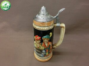 [YU-0017] Germany made beer mug cover attaching Via mug ceramics interior miscellaneous goods collection antique Vintage present condition goods [ thousand jpy market ]