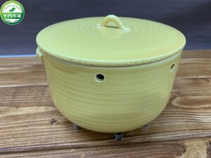 [Y-9773] unused Ferrie simo.... laughing face. roasting .. vessel far infrared effect cover stainless steel pcs attaching cookware [ thousand jpy market ]