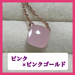 012ピンクヌードネックレスポメラート風アクセサリー石プレゼント結婚式誕生日 ネックレス