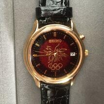 1998年長野オリンピック記念限定 木曽漆モデル SEIKOセイコー腕時計 KINETIC自動巻_画像2
