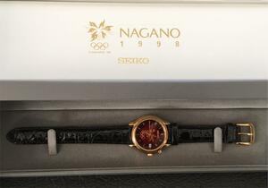 1998年長野オリンピック記念限定 木曽漆モデル SEIKOセイコー腕時計 KINETIC自動巻