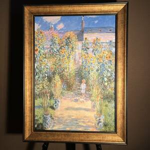 キャンバスプリントアート クロード・モネ ヴェトゥイユの画家の庭 絵画 額付き インテリア