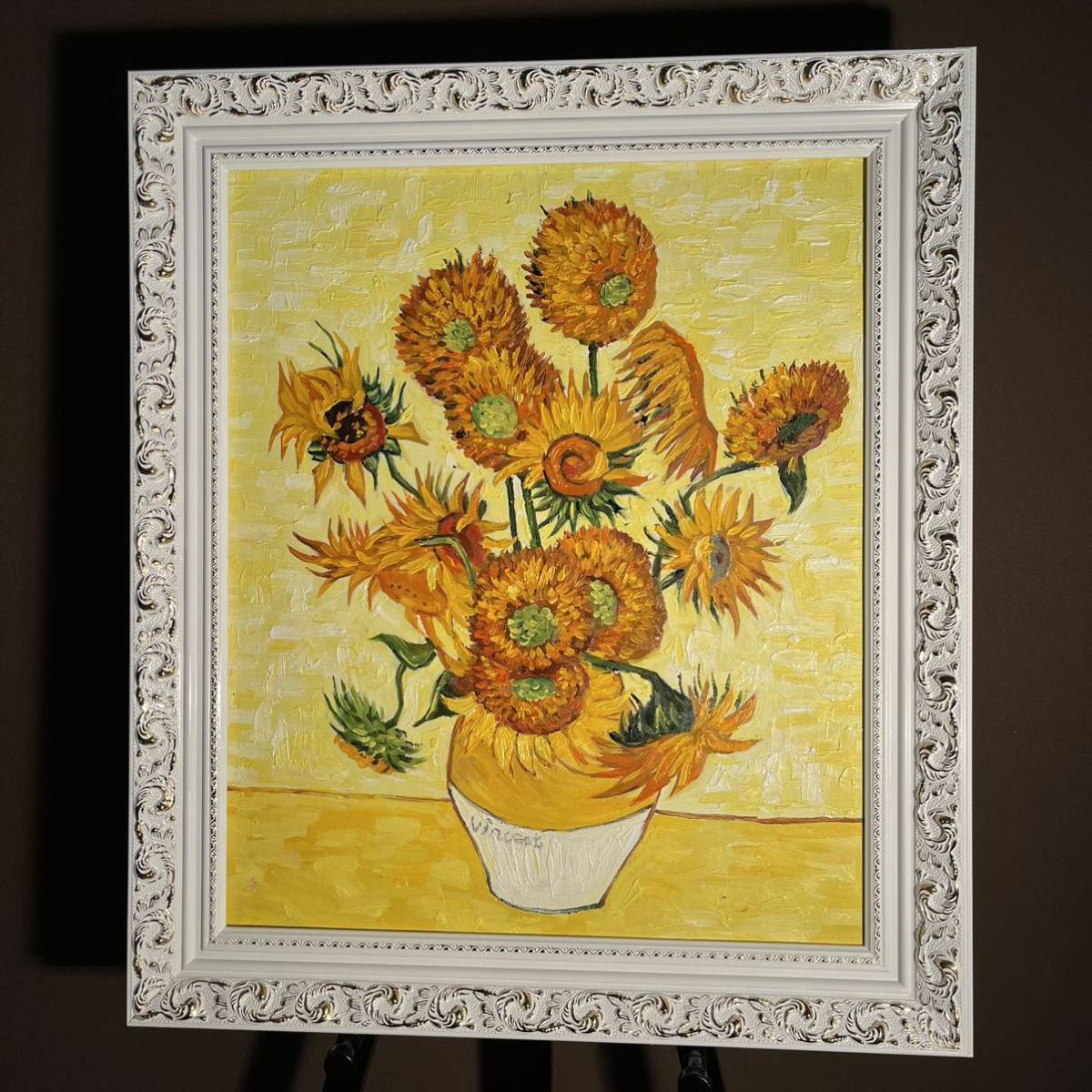 ★Hervorragende Arbeit★Handgeschriebenes Ölgemälde Van Gogh-Sonnenblume, gerahmtes Innengemälde, Malerei, Ölgemälde, Stilllebenmalerei