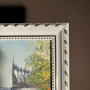 手書き油絵 パリの風景 額付 絵画 インテリア 油彩画の画像8
