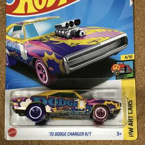 (108Y) '70 DODGE CHARGER R/T, ART CARS, 2024年Eアソート　ベーシックカー【ホットウィール】