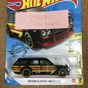 (14_146K-B) DATSUN BLUEBIRD WAGON (510), MOMO, ブラック , ベーシックカー【ホットウィール】ブリスターパック割れ