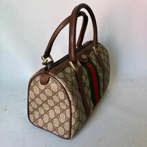 ▽【500円スタート】GUCCI グッチ オールドグッチ ミニ ボストンバッグ シェリーライン ヴィンテージハンドバッグ GG柄 _画像2