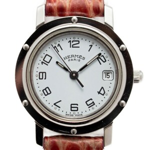 【美品】HERMES クリッパー cl4.210 レディース腕時計 赤ベルト