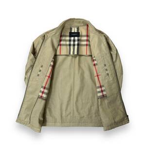 【美品】BURBERRY バーバリー コットン スウィングトップ ゴルファー ジャケット ブルゾン ベージュ ノバチェック Lサイズ 三陽商会の画像4