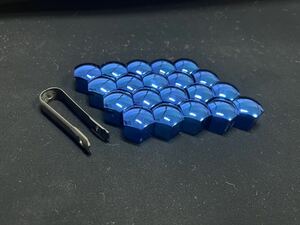 ★ ホイールナット カバー 20個セット　4穴・5穴用 19mm 青　ブルー　光沢　ツヤあり 新品未使用　★