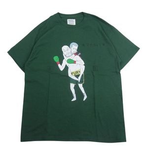 WACKO MARIA ワコマリア 世界平和プロジェクト マカチェフ プリント 半袖 Tシャツ グリーン系 L【中古】