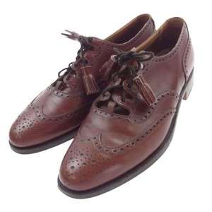 CROCKETT&JONES クロケットアンドジョーンズ 8053-1L 英国製 GILLIE ギリー レザー ウィングチップ ドレス シューズ ブラウン系 8E【中古】