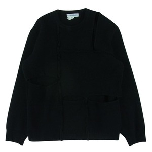 COMME des GARCONS コムデギャルソン W28510 SHIRT シャツ カットワーク パッチワーク ニット セーター ブラック系 L【中古】