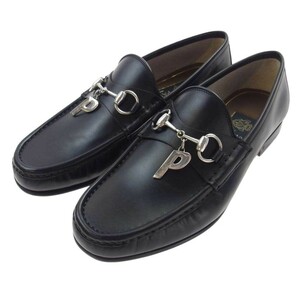 GUCCI Gucci PALACEpa отсутствует GG-P шланг bit SV925 P очарование кожа Loafer обувь оттенок черного 7[ новый старый товар ][ не использовался ][ б/у ]