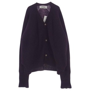 バシスブルック BASISBROEK WOOL CARDIGAN ウール ニット カーディガン パープル系 ONE【中古】