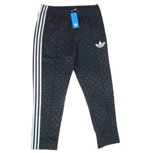 adidas アディダス IP6985 Originals オリジナルス トラックパンツ モノグラム 総柄 ジャージ ブラック系 2XL【極上美品】【中古】