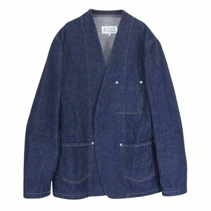 MAISON MARGIELA メゾンマルジェラ 18AW S50BN0353 S30561 Cardi Jacket Denim ノーカラー デニム ジャケット インディゴ系 44【中古】