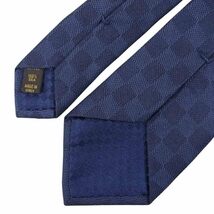 LOUIS VUITTON ルイ・ヴィトン MR0195 ダミエ クラシック ネクタイ ネイビー系【中古】_画像4