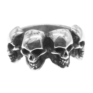 CRAZY PIG クレイジーピッグ 4 SKULLS RING 4スカルリンク リング ＃52 シルバー系 4号【中古】