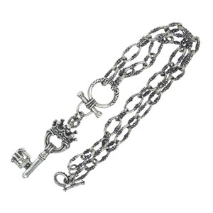 ROYAL ORDER ロイヤルオーダー LARGE KEY WITH CROWN ストーンカスタム Key ペンダント ネックレス 50センチ【中古】