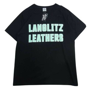 LANGLITZ LEATHERS ラングリッツレザーズ LANGLITZ LEATHERS ロゴ プリント 半袖 Tシャツ ブラック系 XXL【美品】【中古】