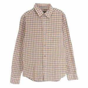 Nigel Cabourn ナイジェルケーボン ギンガムチェック 長袖 シャツ オレンジ系 46【中古】