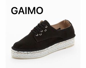 gaimo ガイモ レースアップエスパドリーユ　サイズ36（23㎝）ブラック　黒　SHIPSすく