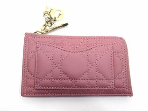 正規品 Christian Dior Lady Dior Cosmos ジップ カードホルダー カナージュ ラムスキン S0965ONMJ_M77P 9K54 BE3/A4