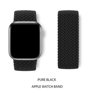 アップルウォッチ バンド おしゃれ AppleWatch band ナイロン ソロループ 38mm 40mm 41mm ブラック 黒 M 可愛い series9 8 SE 7 6 送料無料の画像2