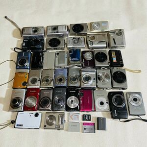 デジタルカメラ、大量、キヤノン、ニコン、オリンパス、富士フイルム等、FinePix、POWER SHOT IXY、EXILIM、中古品36点(M002)