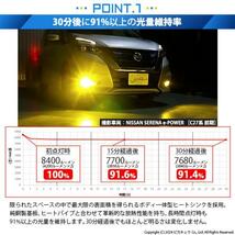 ニッサン セレナ e-POWER (C27系 前期) バルブ LED MONSTER L8400 フォグランプキット 8400lm 爆光 黄色 3200K H8 H8/H11/H16共通 31-A-1_画像3