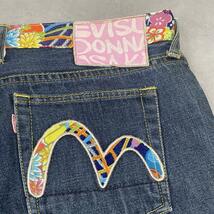 EVISU DONNA 刺繍カモメ ローライズデニムパンツ 和柄 W33_画像4