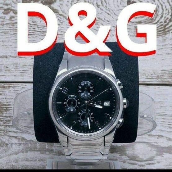 DOLCE&GABBANA　ブラック　ステンレス　腕時計　SANDPIPER　 クロノグラフ