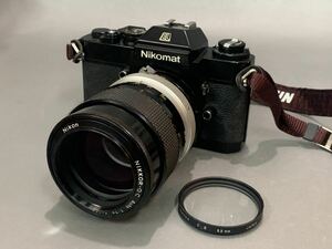 Nikon Nikomat EL　NIKKOR-Q.C Auto 1:2.8 f=135mm　カメラ　レンズ　動作未確認　（N68B#B）