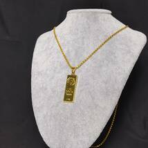 men's ladies necklace gold ingot 18k gold plated　メンズ レディース. 喜平 ネックレス ゴールド インゴット 鍍金 157_画像5