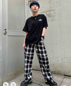 xgirl エックスガール　OMBRE PLAID WIDE LEG PANTS チェック　パンツ