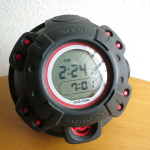 レア CASIO カシオ G-SHOCK PROTECTION GQ-200 目覚まし時計 マッスルタイム アラームクロック 動作品 訳あり 送料520円