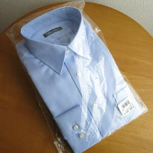 BACK POINT ドレスシャツ ワイシャツ ブルー 長袖 綿100% 39-82 新品未使用 美品 送料185円