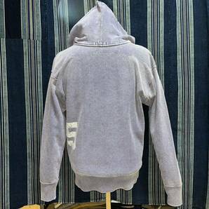 45rpm longsleeve sweat hoodie parker after hood 後付けパーカー ナス紺 サンフェード フェード 色褪せ 日焼け 雰囲気 スウェット日本製の画像3