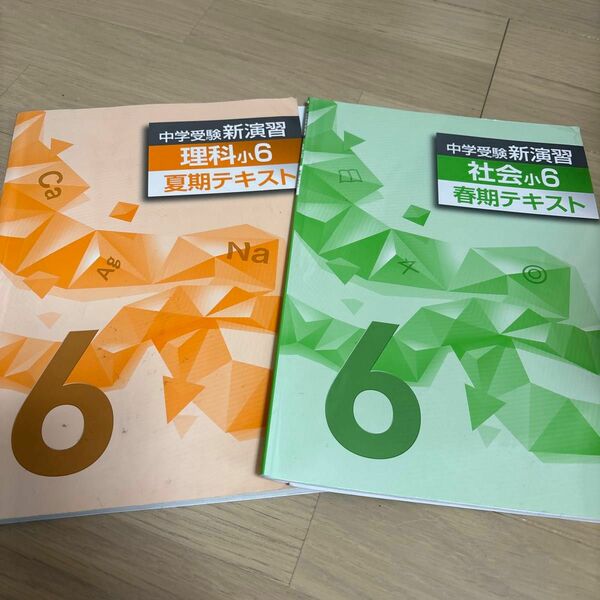 中学受験　新演習　理科夏期テキスト　社会春期テキスト　小6