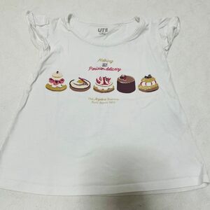 美品 UNIQLO ユニクロ Tシャツ 半袖 半袖シャツ 子供服 女の子 カットソー トップス UT ケーキ キラキラ 100