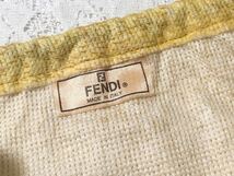 フェンディ「FENDI」バッグ保存袋 2枚組 ヴィンテージ 旧型 (3764) 正規品 付属品 布袋 巾着袋 不織布製 イエロー わけあり_画像8