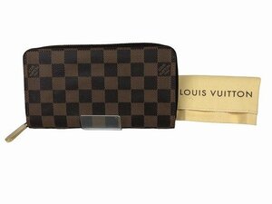 LOUIS VUITTON / ルイ・ヴィトン 長財布 ラウンドファスナー ジッピーウォレット N60015 ダミエ 2014年製 ユニセックス ブラウン